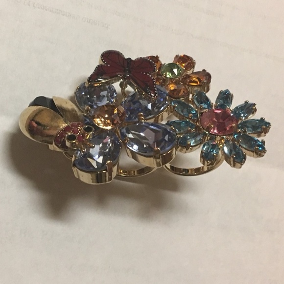 New D&G Crystal Two Finger Ring 6.5 - Picture 3 of 6